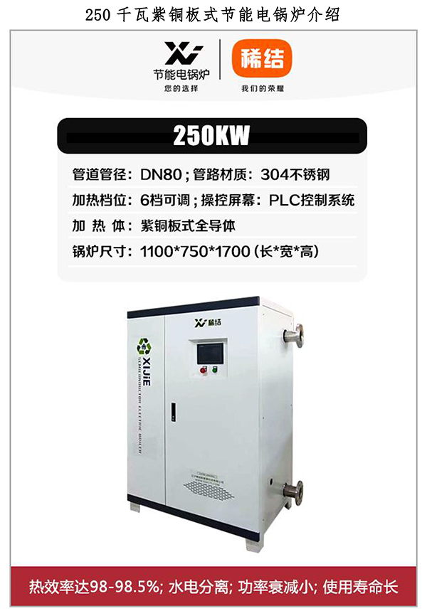 250kw紫銅板式電鍋爐
