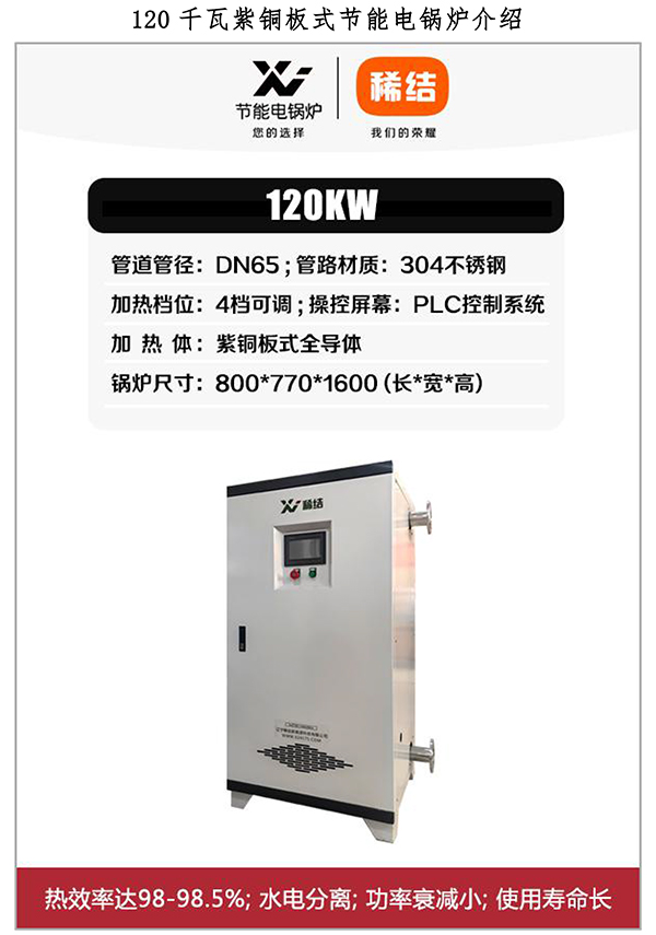 120kw紫銅板式電鍋爐